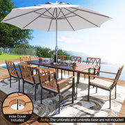 Costway - Acacia Wood Outdoor Furniture Set 9 Pieces Patio Dining Set with 8 Chairs