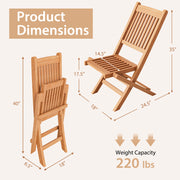 Costway - Outdoor Bistro Set with Slatted Seat and Tabletop for Backyard