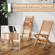 Costway - Outdoor Bistro Set with Slatted Seat and Tabletop for Backyard