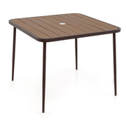 Costway - 5 Pieces Patio Dining Set 4 Cushioned Rattan Armchairs and Square Table