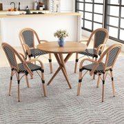 Costway - Hand-Woven PE Wicker Outdoor French Bistro Chairs Set of 2-Black