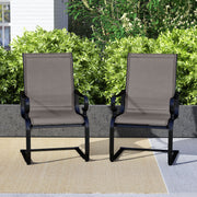 Costway - Set of 2 Patio Chairs with Quick-drying and Breathable Fabric for Backyard-Gray
