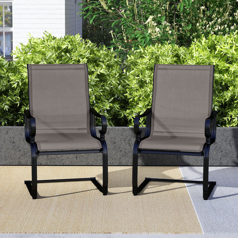Costway - Set of 2 Patio Chairs with Quick-drying and Breathable Fabric for Backyard-Gray