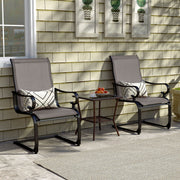 Costway - Set of 2 Patio Chairs with Quick-drying and Breathable Fabric for Backyard-Gray