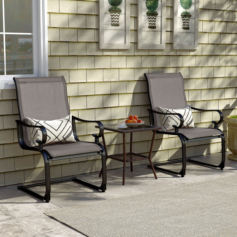 Costway - Set of 2 Patio Chairs with Quick-drying and Breathable Fabric for Backyard-Gray