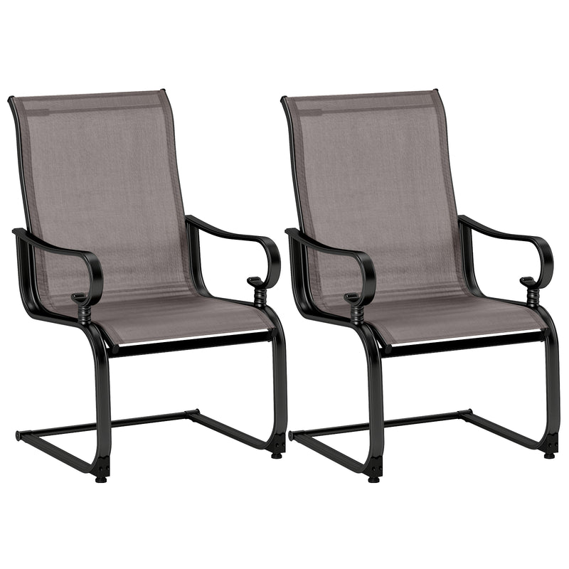 Costway - Set of 2 Patio Chairs with Quick-drying and Breathable Fabric for Backyard-Gray