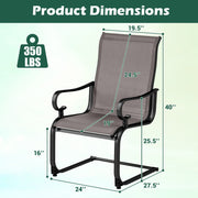 Costway - Set of 2 Patio Chairs with Quick-drying and Breathable Fabric for Backyard-Gray