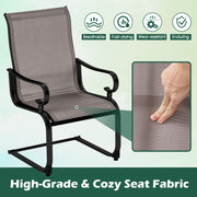 Costway - Set of 2 Patio Chairs with Quick-drying and Breathable Fabric for Backyard-Gray