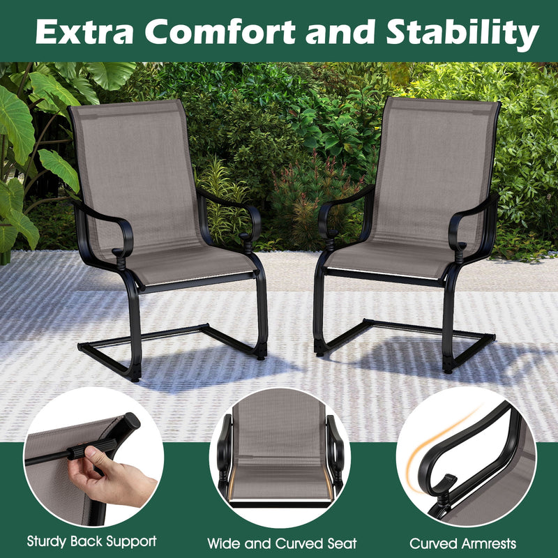 Costway - Set of 2 Patio Chairs with Quick-drying and Breathable Fabric for Backyard-Gray