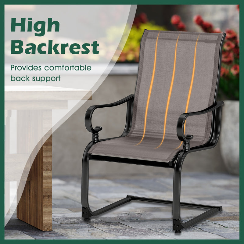 Costway - Set of 2 Patio Chairs with Quick-drying and Breathable Fabric for Backyard-Gray