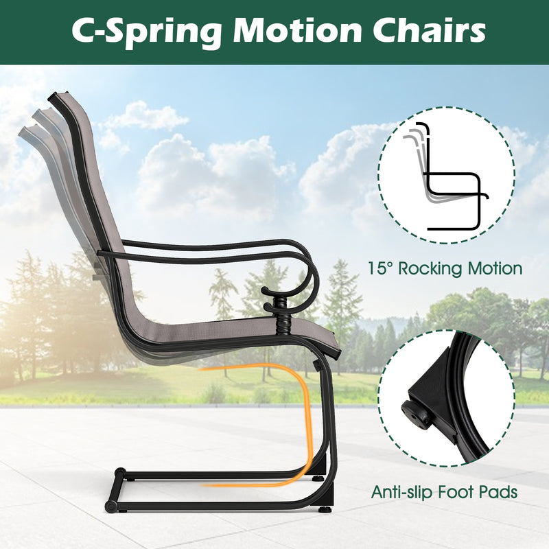 Costway - Set of 2 Patio Chairs with Quick-drying and Breathable Fabric for Backyard-Gray