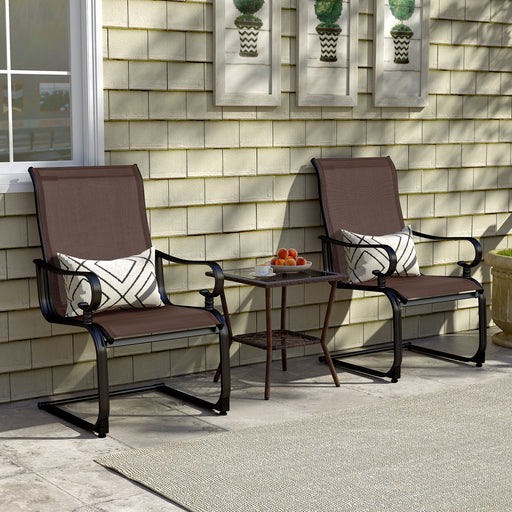 Costway - Set of 2 Patio Chairs with Quick-drying and Breathable Fabric for Backyard-Brown
