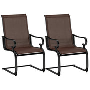 Costway - Set of 2 Patio Chairs with Quick-drying and Breathable Fabric for Backyard-Brown