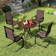 Costway - Set of 2 Patio Chairs with Quick-drying and Breathable Fabric for Backyard-Brown