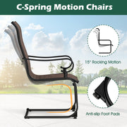 Costway - Set of 2 Patio Chairs with Quick-drying and Breathable Fabric for Backyard-Brown