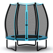 Costway - 55 Inch Trampoline for Kids Toddler Mini Trampoline with Safety Enclosure Net-Blue