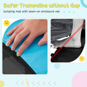 Costway - 55 Inch Trampoline for Kids Toddler Mini Trampoline with Safety Enclosure Net-Blue