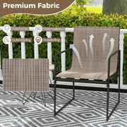 Costway - Outdoor Dining Chairs Set of 4 Patio Furniture Chair with Breathable Seat and Backrest-Brown
