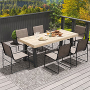 Costway - Outdoor Dining Chairs Set of 2 Patio Furniture Chair with Breathable Seat and Backrest-Brown