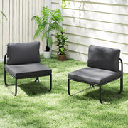 Costway - Outdoor Patio Chairs Set of 2 with Removable Cushions and Adjustable Foot Pads-Gray