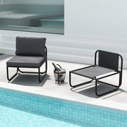Costway - Outdoor Patio Chairs Set of 2 with Removable Cushions and Adjustable Foot Pads-Gray