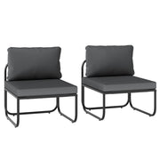 Costway - Outdoor Patio Chairs Set of 2 with Removable Cushions and Adjustable Foot Pads-Gray