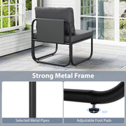 Costway - Outdoor Patio Chairs Set of 2 with Removable Cushions and Adjustable Foot Pads-Gray