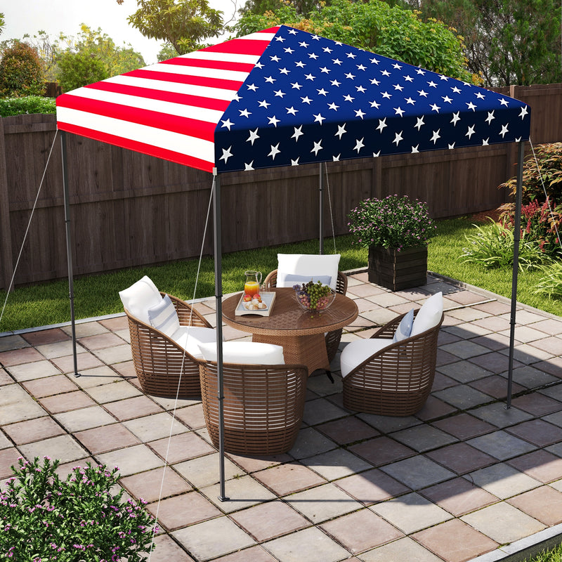 Costway - 6.6 x 6.6 Feet Outdoor Pop-up Canopy Tent with UPF 50+ Sun Protection-Multicolor