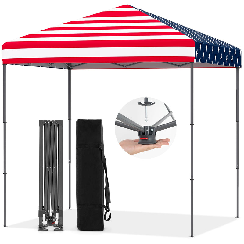 Costway - 6.6 x 6.6 Feet Outdoor Pop-up Canopy Tent with UPF 50+ Sun Protection-Multicolor