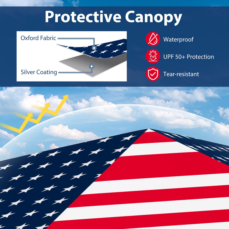 Costway - 6.6 x 6.6 Feet Outdoor Pop-up Canopy Tent with UPF 50+ Sun Protection-Multicolor