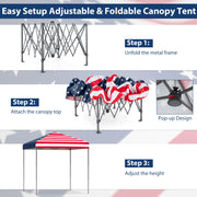 Costway - 6.6 x 6.6 Feet Outdoor Pop-up Canopy Tent with UPF 50+ Sun Protection-Multicolor