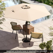 Costway - 7.5 feet Outdoor Patio Heavy Duty Market Umbrella with Push Button Tilt-Beige