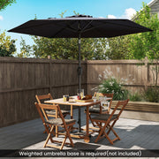 Costway - 7.5 feet Outdoor Patio Heavy Duty Market Umbrella with Push Button Tilt-Black