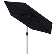 Costway - 7.5 feet Outdoor Patio Heavy Duty Market Umbrella with Push Button Tilt-Black