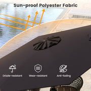 Costway - 7.5 feet Outdoor Patio Heavy Duty Market Umbrella with Push Button Tilt-Black
