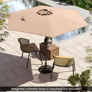 Costway - 7.5 feet Outdoor Patio Heavy Duty Market Umbrella with Push Button Tilt-Tan