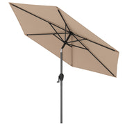 Costway - 7.5 feet Outdoor Patio Heavy Duty Market Umbrella with Push Button Tilt-Tan