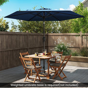 Costway - 7.5 feet Outdoor Patio Heavy Duty Market Umbrella with Push Button Tilt-Navy