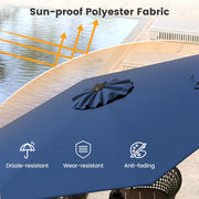 Costway - 7.5 feet Outdoor Patio Heavy Duty Market Umbrella with Push Button Tilt-Navy