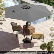 Costway - 7.5 feet Outdoor Patio Heavy Duty Market Umbrella with Push Button Tilt-Gray