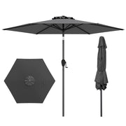 Costway - 7.5 feet Outdoor Patio Heavy Duty Market Umbrella with Push Button Tilt-Gray