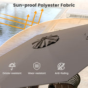 Costway - 7.5 feet Outdoor Patio Heavy Duty Market Umbrella with Push Button Tilt-Gray