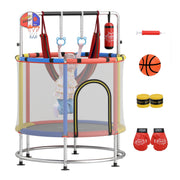 Costway - 55" Kids Trampoline Gift for for 3-6 Years Old Boys and Girls-Red