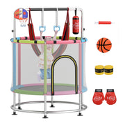 Costway - 55" Kids Trampoline Gift for for 3-6 Years Old Boys and Girls-Pink