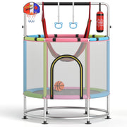 Costway - 55" Kids Trampoline Gift for for 3-6 Years Old Boys and Girls-Pink