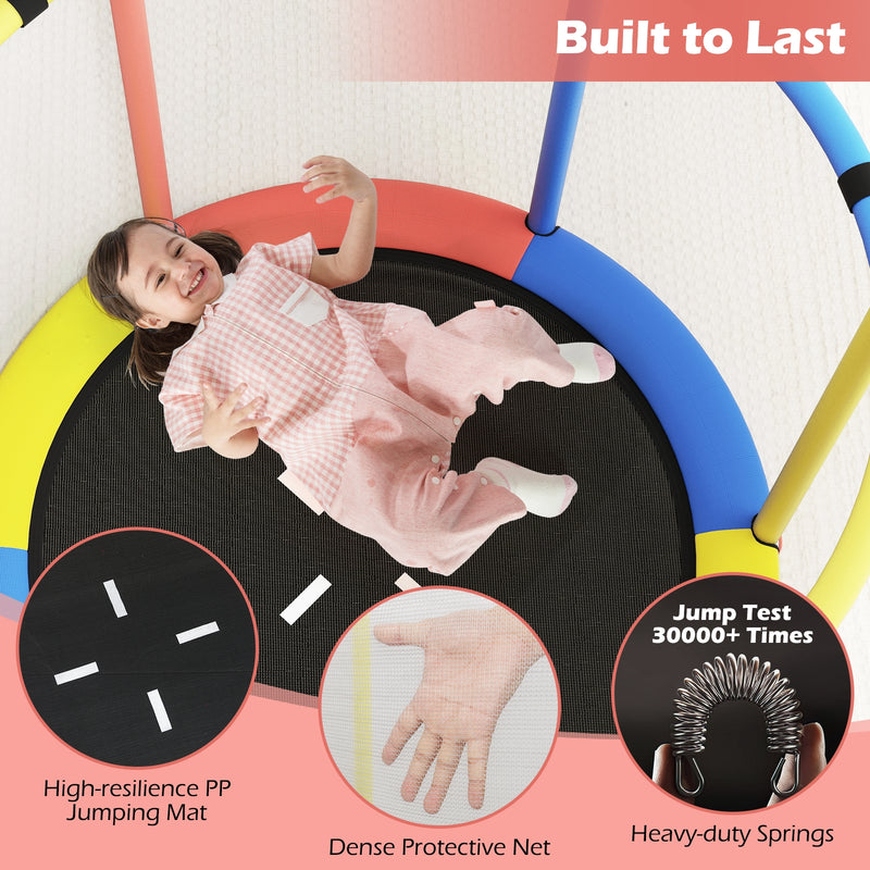 Costway - 55" Kids Trampoline Gift for for 3-6 Years Old Boys and Girls-Red