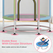 Costway - 55" Kids Trampoline Gift for for 3-6 Years Old Boys and Girls-Pink