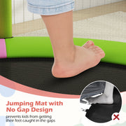 Costway - 55" Kids Trampoline Gift for for 3-6 Years Old Boys and Girls-Pink