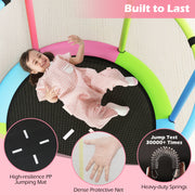Costway - 55" Kids Trampoline Gift for for 3-6 Years Old Boys and Girls-Pink