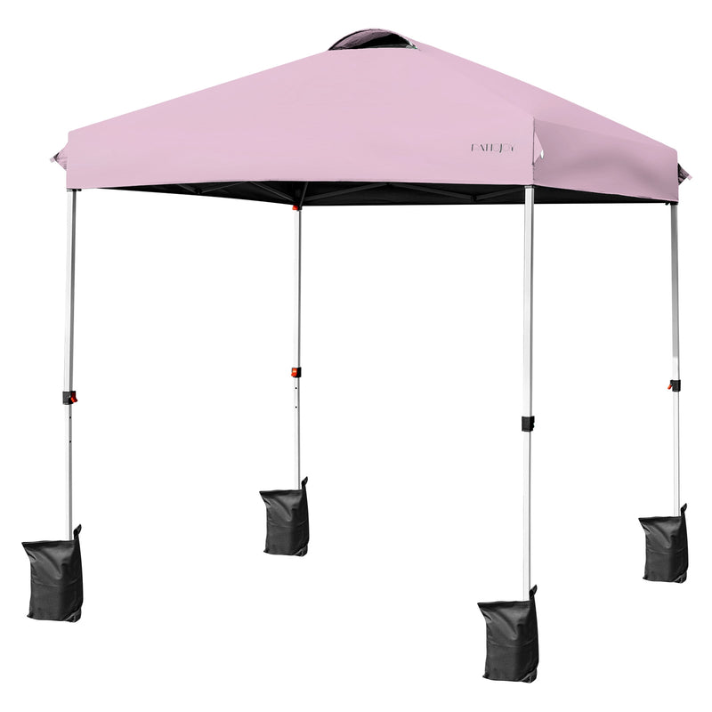 Costway - 6.6 x 6.6 Feet Outdoor Pop-up Canopy Tent with Roller Bag-Pink
